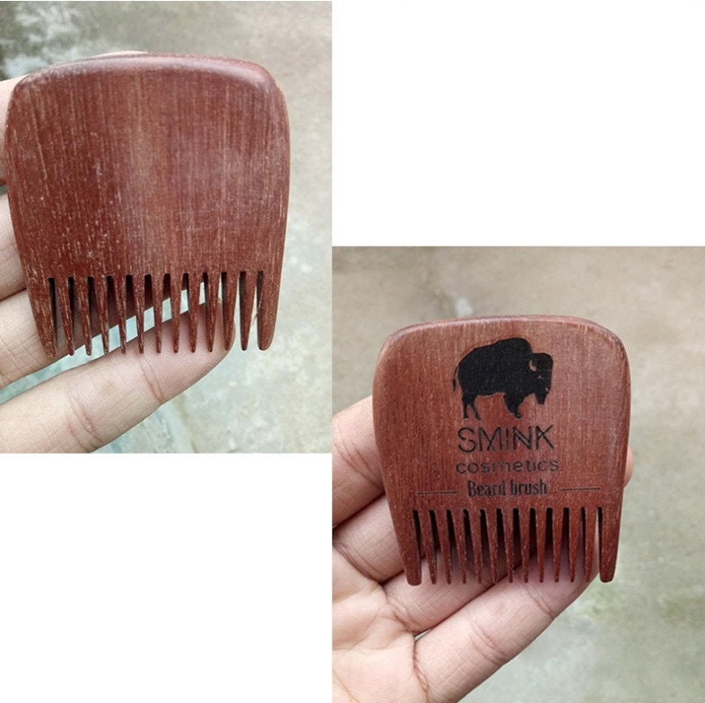 Customize Logo-Red Wood Combs Mini Square Combs Beard Care Combs Wooden Combs