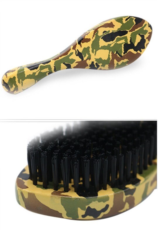 Handmade Camouflage Wood handle brush boar bristle beard brush long handle Black Great Bend Beard Brush