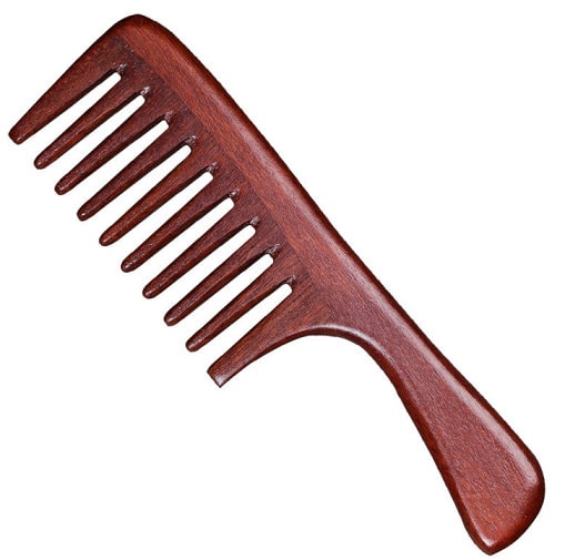 Handmade Redsandal Wood Comb Wide Tooth Comb With Handle For Hair/Beard Makeup Engrave Logo