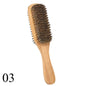 Customize Logo-Double Sides Design Solid wood Handle Boar Bristle Brush For Men Beard Care Makeup Grooming