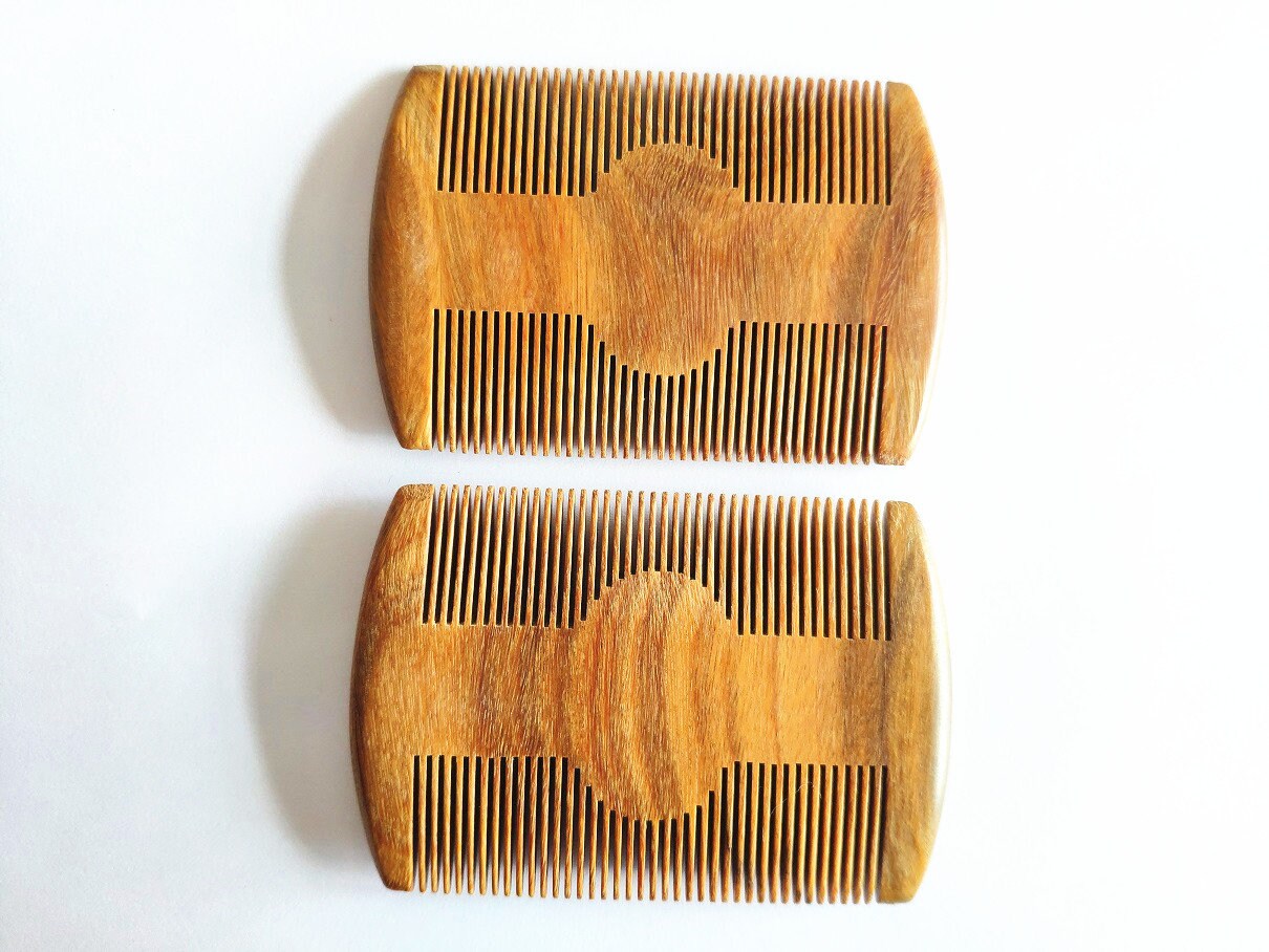 Customize Logo-New Kind Mini GreenSandalwood Pocket Comb Fine Tooth Beard Comb Hair Brush