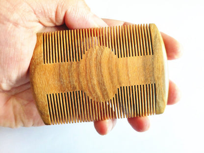 Customize Logo-New Kind Mini GreenSandalwood Pocket Comb Fine Tooth Beard Comb Hair Brush