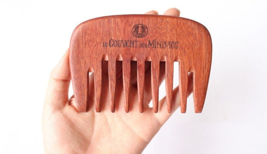 Customize Logo-Natural RedSandalwood Pocket Comb,Wide Tooth Beard Comb Hair Brush