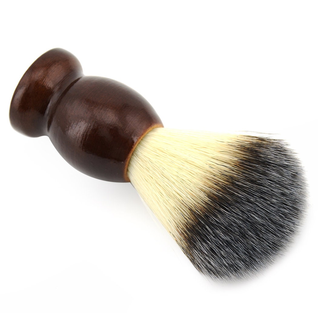 Customize logo-Red Wood handle Nylon bristle shaving brushes Beard Grooming Tool