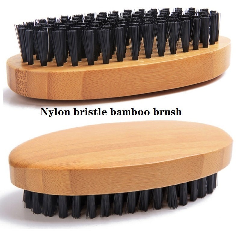 Customized Your Logo-Nylon head Bamboo Brush Men Beard Care Brush Makeup Grooming