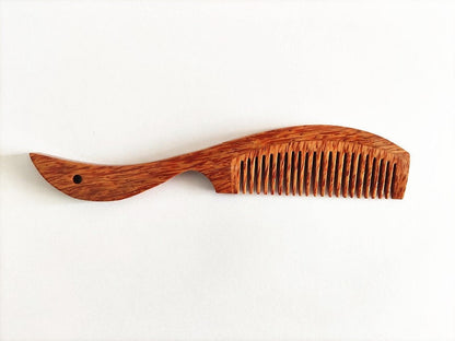 Handmade Coconut Wood Comb With Handle For Hair/Beard Makeup Engrave Logo