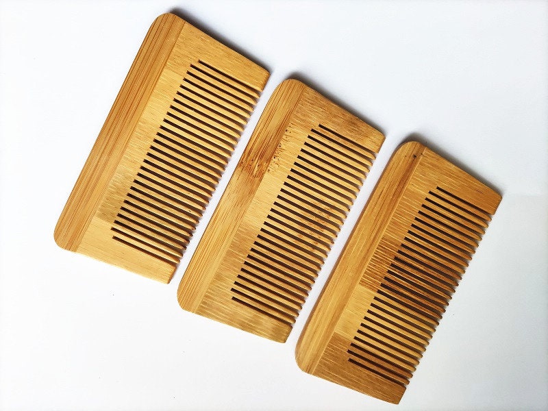 Customize Logo-Mini Bamboo Wood Comb Fine Tooth Beard Care Comb Pocket Size 10x5cm