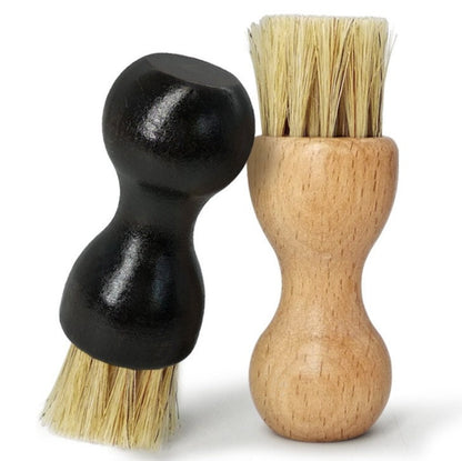 Customized Your Logo-Mini Gourd Beech Wood Boar Bristle Brush Men Beard Care Brush Makeup Grooming