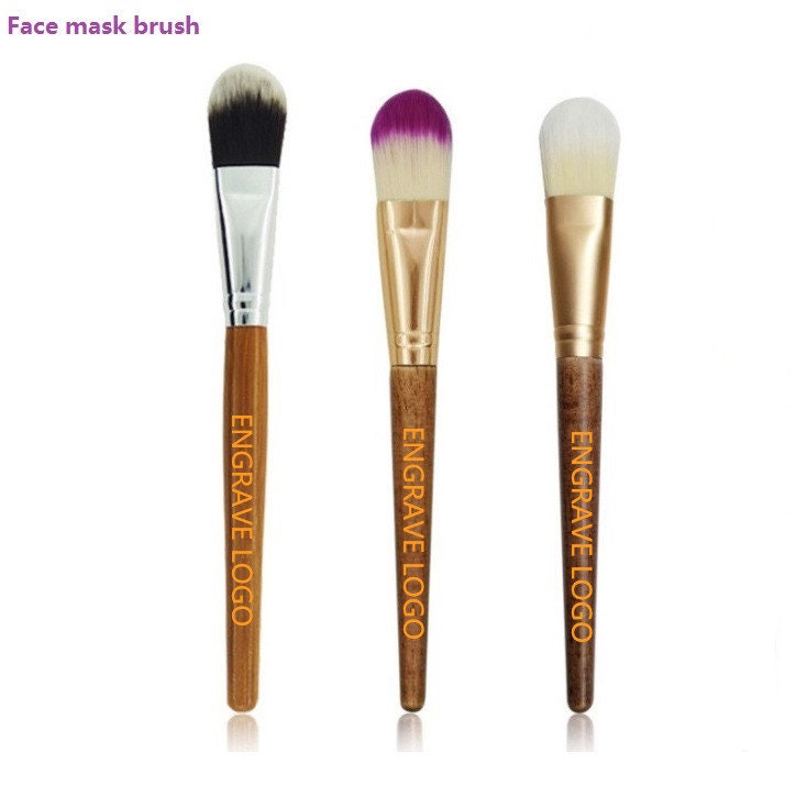 Customize Your Logo-Face Mask Brush Wood Handle Fibre Bristle Makeup Tool