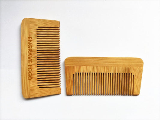 Customize Logo-Mini Bamboo Wood Comb Fine Tooth Beard Care Comb Pocket Size 10x5cm