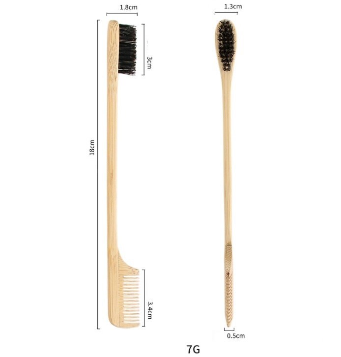 Customize Your Logo-Bamboo Comb Makeup Brush Wood Handle Boar Bristle Makeup Tool