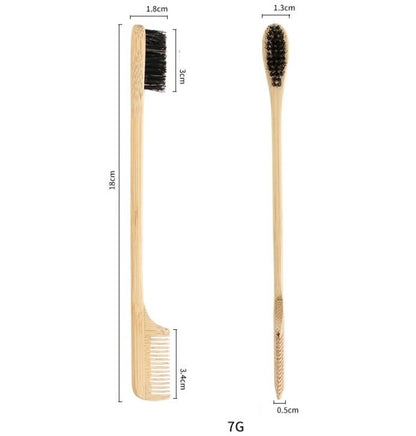 Customize Your Logo-Bamboo Comb Makeup Brush Wood Handle Boar Bristle Makeup Tool