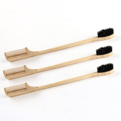 Customize Your Logo-Bamboo Comb Makeup Brush Wood Handle Boar Bristle Makeup Tool