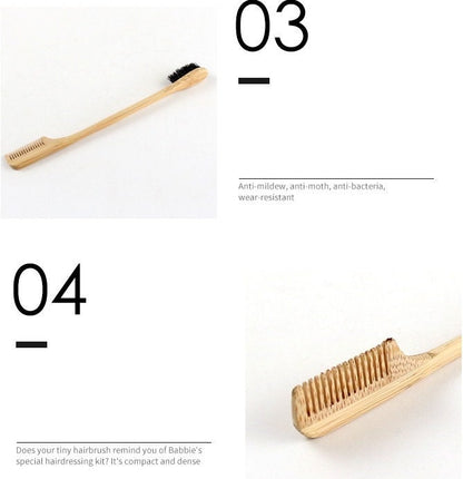 Customize Your Logo-Bamboo Comb Makeup Brush Wood Handle Boar Bristle Makeup Tool