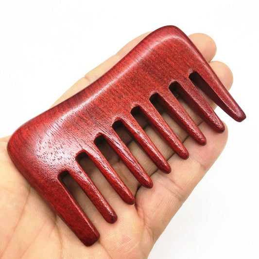 Redsandal Wood Comb Wide Tooth Comb For Hair/Beard Massage Comb Makeup Engrave Logo