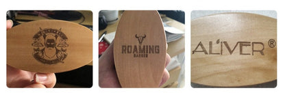 Customize Logo-Wood handle Boar Bristle Brush For Men Beard Care Brush Hair brush Makeup Grooming