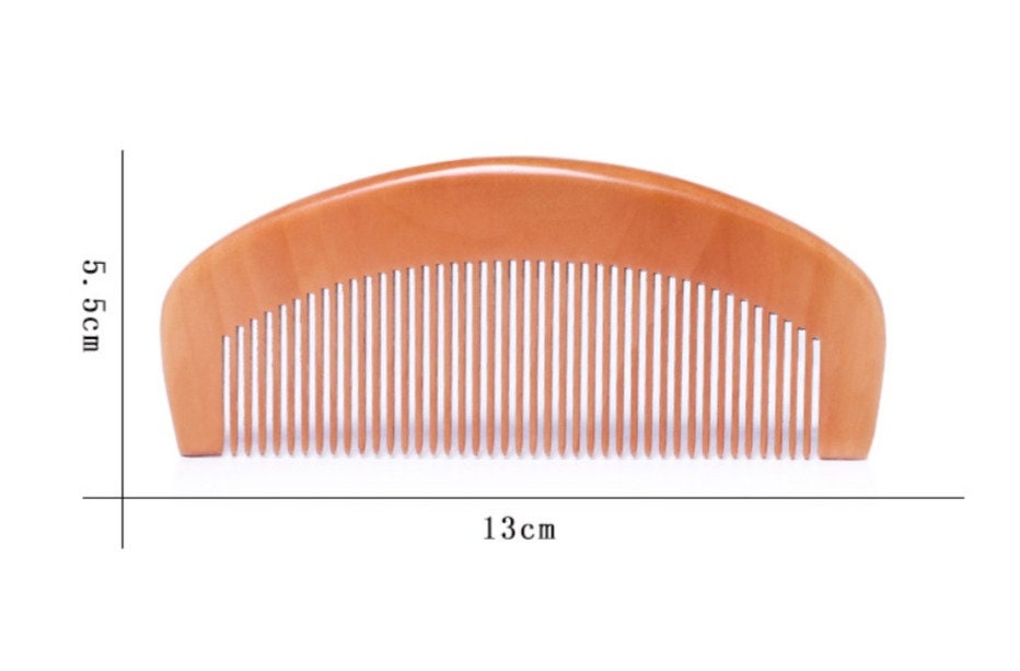 Customize Logo-Peach Wood Comb Wide/Fine Tooth Beard Care Comb For Hair/Beard Care Grooming Tool