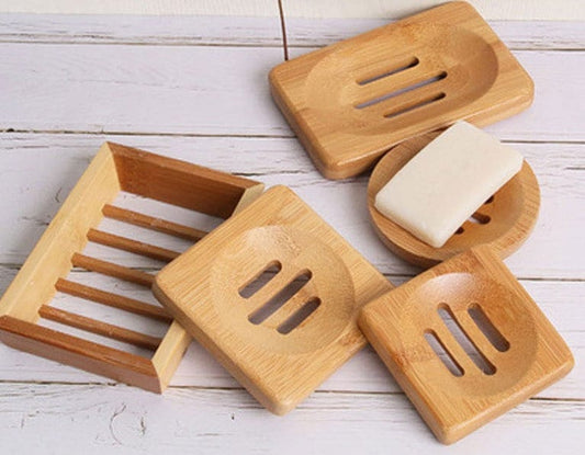 Customize Logo-Eco Friendly Natural Bamboo Soap Dish Tray Dish Rack Holder For Bathroom Soap Box