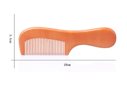 Customize Logo-Peach Wood Comb Wide/Fine Tooth Beard Care Comb For Hair/Beard Care Grooming Tool