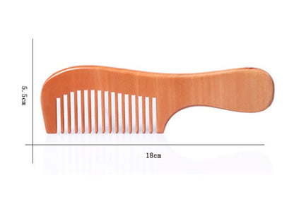 Customize Logo-Peach Wood Comb Wide/Fine Tooth Beard Care Comb For Hair/Beard Care Grooming Tool