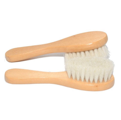 Customize Logp-Peach Wood Handle woollen bristle brush baby hair brush Massage hair comb