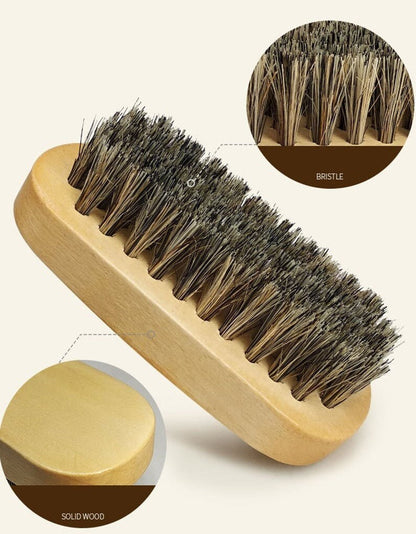 Customize Logo-New kind MINI Boar Bristle Brush For Men Beard Care Brush Hair brush Makeup Grooming