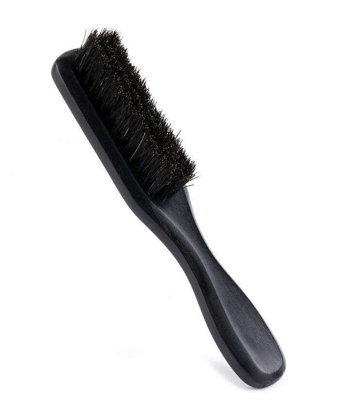 Customize Logo-Black Color Wood Handle Boar Bristle Brush For Men Beard Care Makeup Grooming