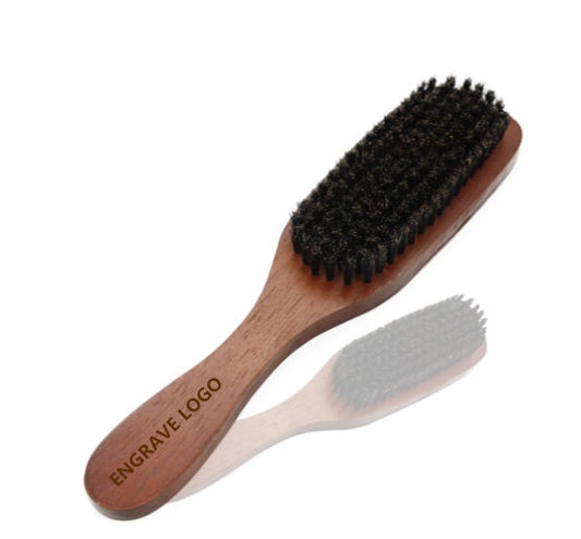 Customize Your Logo-Red Amood Wood Handle Boar Bristle Brush For Men Beard Care Makeup Grooming