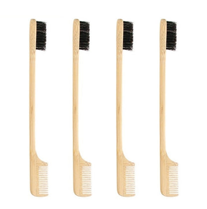 Customize Your Logo-Bamboo Comb Makeup Brush Wood Handle Boar Bristle Makeup Tool