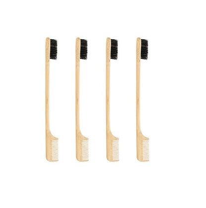 Customize Your Logo-Bamboo Comb Makeup Brush Wood Handle Boar Bristle Makeup Tool