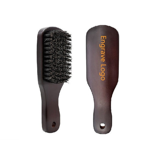 Customize Logo-New kind Wood Handle Boar Bristle Brush For Men Beard Care Makeup Grooming