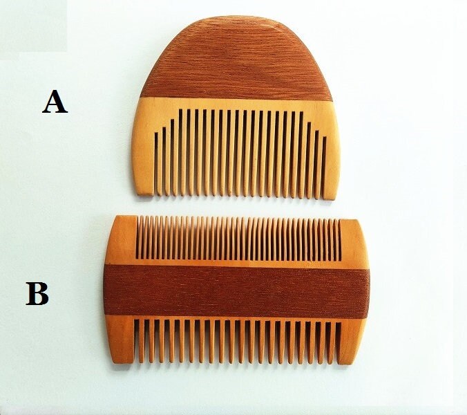 Customize Logo-New Kind Peach Wood Comb+Red wood Two Sides Tooth Beard Care Comb Pocket Size Hair Brush