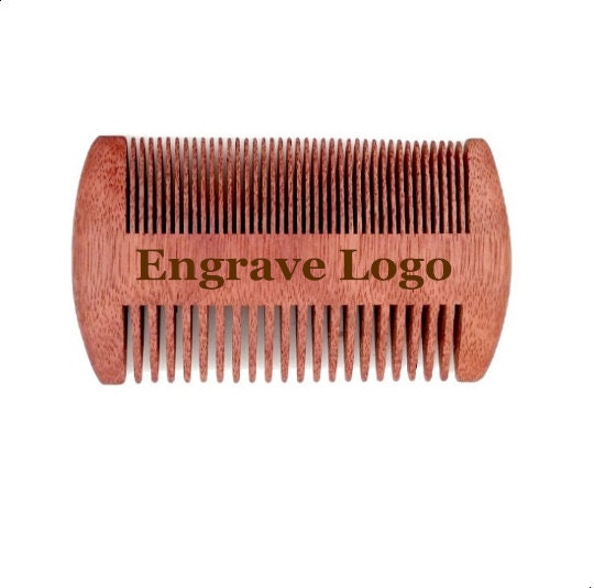 Customize Logo -Redsandalwood Comb Two Sides Tooth Wooden Comb Red Hair Men Beard Care Comb Makeup Tool