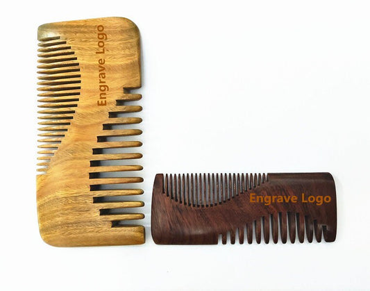 Engrave Logo-Sandalwood Comb Fine/WideTooth Comb For Hair/Beard Care Comb hair comb beard brush