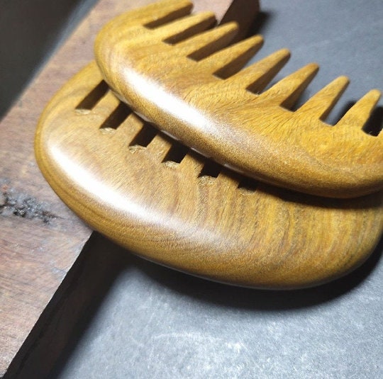 Customize Logo-GoldenSandalwood Comb Wide Tooth Comb For Hair/Beard care comb hair brush grooming tool