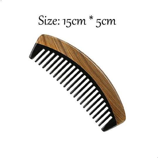 Engrave Your Logo- Greensandalwood+Ox Horn Combs For Men Beard Women Hair Comb beard brush