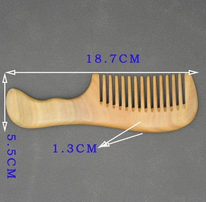 Handmade Greensandal Wood Comb Wide Tooth Comb With Handle For Hair/Beard Makeup Engrave Logo