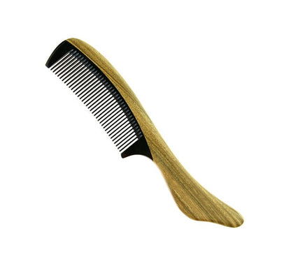 Engrave Your Logo- Greensandalwood+Ox Horn Combs For Men Beard Women Hair Comb beard brush