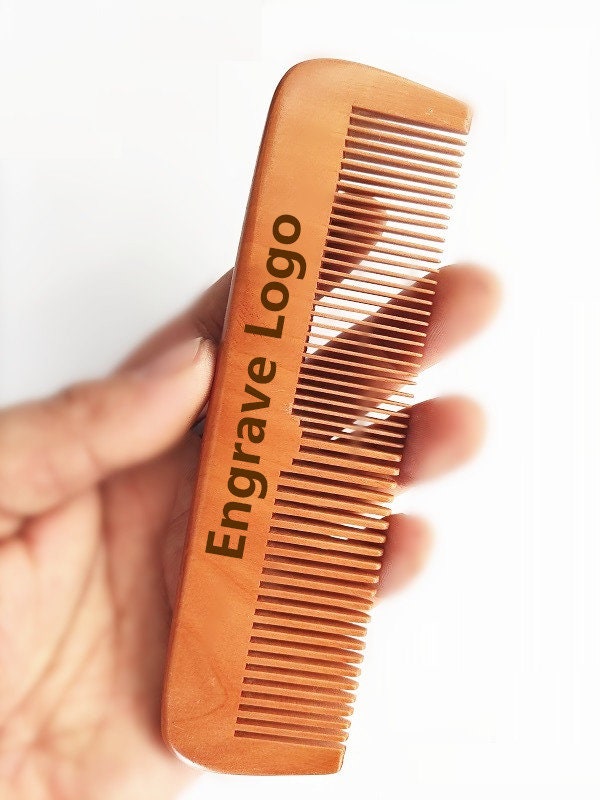 Customize Logo-New Kind Peach/Sandal Wood Comb Two Kinds Tooth Beard Care Comb Hair Brush