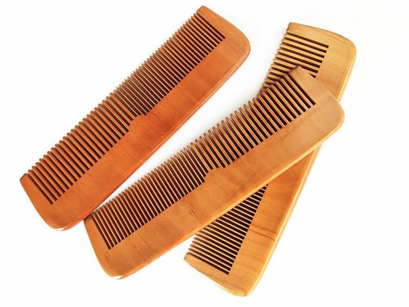 Customize Logo-New Kind Peach/Sandal Wood Comb Two Kinds Tooth Beard Care Comb Hair Brush