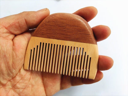 Customize Logo-New Kind Peach Wood Comb+Red wood Two Sides Tooth Beard Care Comb Pocket Size Hair Brush