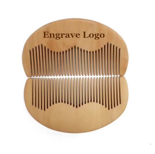 Customize Logo-Fine Tooth Wood Comb Beard Comb Pocket Comb Beard Shape comb hair brush beare care brush