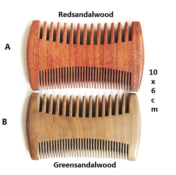 Customize Logo-Handmade Sandalwood combs two sides tooth beard combs hair brush