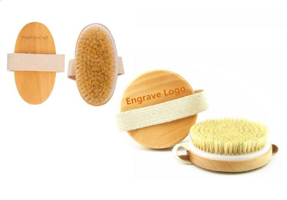 Dry Brush Boar Bristle Bath Brush Wood Body Brush Body Cleaning Brush For Shower Promotion Gift