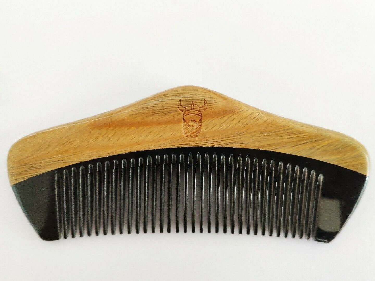 Engrave Logo-Greensandalwood+Ox Horn Combs For Men Beard Care Comb Women Hair Comb beard brushes