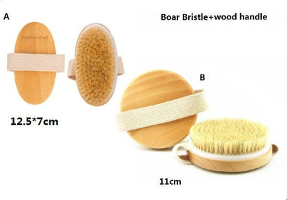 Dry Brush Boar Bristle Bath Brush Wood Body Brush Body Cleaning Brush For Shower Promotion Gift