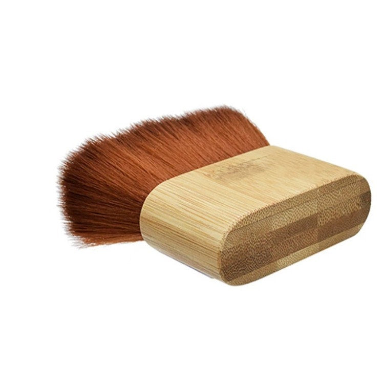 Customized LOGO-Barber Brush for Cleaning Hairs Bamboo Handle with Soft Fiber For Barbershop Neck Brush