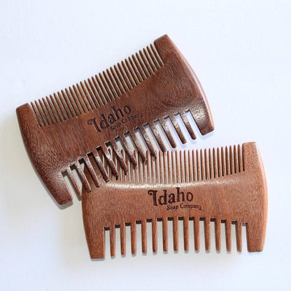 Customize Logo-Handmade Sandalwood combs two sides tooth beard combs hair brush