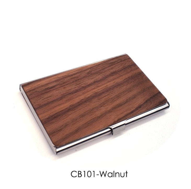 Customize Logo-New Kind Wood+Metal Card Case Card Holder