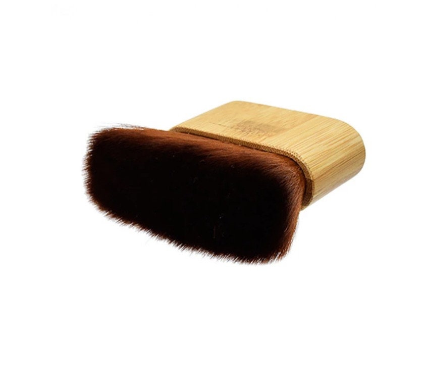 Customized LOGO-Barber Brush for Cleaning Hairs Bamboo Handle with Soft Fiber For Barbershop Neck Brush